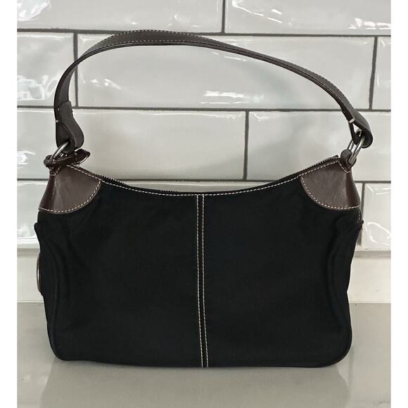 Dooney & Bourke Handbags - Dooney and Bourke Small Black Nylon Wayfarer Purse Shoulder Bag Leather Trim